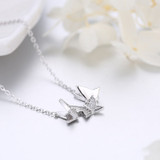 925 Sterling Silver Butterfly Style Fashion Necklace