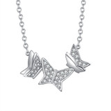 925 Sterling Silver Butterfly Style Fashion Necklace