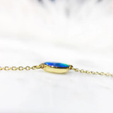 18K Gold Oval Natural Opal Bracelet