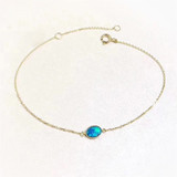18K Gold Oval Natural Opal Bracelet