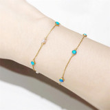 18K Gold Round Cut Natural Opal AKOYA Pearl 15-17CM Fine Peas Bracelet