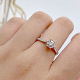 18K Gold Round cut Natural Diamond 0.2 Carat Classic Ring