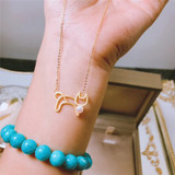 18K Gold Akoya Saltwater Cultured Pearl Cat Pendant Necklace