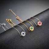 18K Gold Vintage Natural Ruby Sapphire Emerald Gemstone Diamond Bracelet