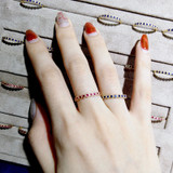 18K Gold Natural Ruby & Sapphire 0.215ct Gemstone Vintage Half Eternity Ring