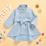 Girls Solid Long Sleeve Casual Coat Girl Boutique Clothing Wholesale