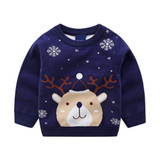 Kids Unisex Christmas Snowflake Fawn Pattern Sweater Baby Boy Christmas Outfit