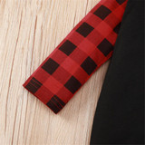 Baby Boys Plaid Dragon Totem Long-Sleeve Romper Wholesale Clothing Baby