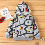 Boys Cartoon Car Hooded Top Wholesale Boys Clothing