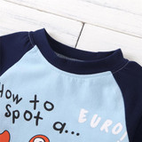 Boys Cartoon Letter Printed Long-Sleeve Top Little Boys Wholesale Clothing