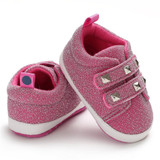 Baby Girls Rivet Magic Tape Casual Sneakers Girls Shoes Wholesale