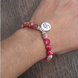 Matte Amazonite Stone Mala Bracelet - OM / Lotus / Buddha / Tree of Life