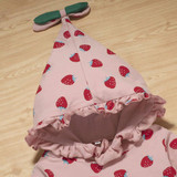 Baby Girls Strawberry Print Hooded Cute Sets Baby Clothes Wholesale Bulk