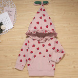 Baby Girls Strawberry Print Hooded Cute Sets Baby Clothes Wholesale Bulk