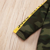 Baby Boys Camo Letter Printed Long Sleeve Wholesale Baby Rompers