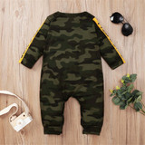 Baby Boys Camo Letter Printed Long Sleeve Wholesale Baby Rompers