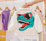 Boys Long Sleeve Cartoon Green Dinosaur Jacket Boys Boutique Clothing Wholesale Boys Long Sleeve Cartoon Green Dinosaur Jacket Boys Boutique Clothing Wholesale