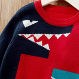 Boys Long Sleeve Color Matching Cartoon Dinosaur Shirt Wholesale Boy Clothes Boys Long Sleeve Color Matching Cartoon Dinosaur Shirt Wholesale Boy Clothes
