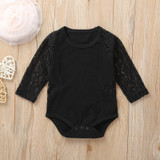 Baby Girls Solid Long Sleeve Lace Romper Baby Clothes Suppliers