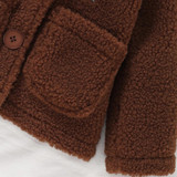Girls Solid Color Pocket Long Sleeve Warm Jacket Wholesale Girls Clothing