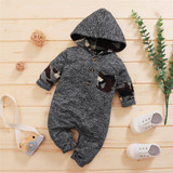 Baby Boys Long Sleeve Camo Hooded Romper Boutique Baby Clothes Wholesale