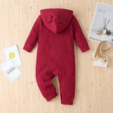 Unisex Baby Hooded Long Sleeve Cute Casual Romper Baby Wholesale Clothes