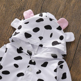 Baby Girls Cow Polka Dot Hooded Long Sleeve Romper Wholesale Clothing Baby