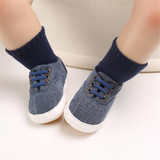 Baby Boys Solid Canvas Lace Up Sneakers Wholesale Toddler Shoes