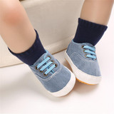 Baby Boys Solid Canvas Lace Up Sneakers Wholesale Toddler Shoes