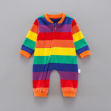 Baby Rainbow Pattern Striped Long Sleeve Romper Wholesale Baby Outfits