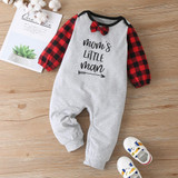 Baby Boys Printed Letter Plaid Romper Baby Boutique Clothing Wholesale