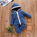 Baby Unisex Button Cardigan Hooded Long Sleeve Romper Wholesale Clothing Baby