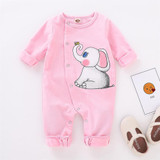 Baby Girls Elephant Long Sleeve Romper Wholesale Baby Clothes Bulk