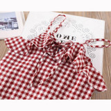 Girls Plaid Skirt Ruffled Hem Suspender Skirt Girls Plaid Skirt Ruffled Hem Suspender Skirt