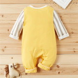 Baby Girls Cartoon Striped Printed Cute Romper