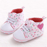 Baby Girls Canvas Floral Magic Tape Casual Sneakers