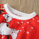 Girls Elk Animal Printed Long Sleeve Tops