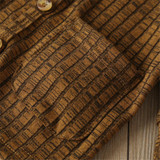 Boys Button Solid Long Sleeve Pocket Jacket