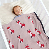 Baby Cartoon Fox Printed Casual Cotton Baby Blankets Wholesale