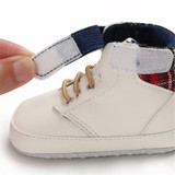 Baby Boys High Top Plaid Magic Tape Sneakers Wholesale Toddler Shoes