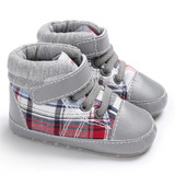 Baby Boys Plaid Lace-up Stylish Sneakers Baby Boy Shoes Wholesale