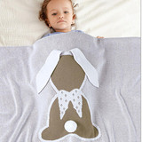 Baby 3D Rabbit Knitted Soft Blanket Baby Blankets In Bulk