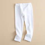 Girls Sparkling Solid Color Elastic Waist Pants