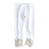 Girls Sparkling Solid Color Elastic Waist Pants