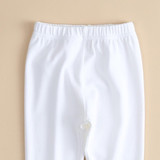 Girls Lace Beaded Bow Decor Elastic Pants