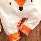 Baby Cartoon Animal Long Sleeve Striped Romper