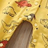 Baby Cute Cartoon Dino Printed Long Sleeve Rompers