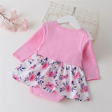 Baby Girls Ruffle Long Sleeve Floral Printed Romper Baby Clothes Suppliers