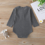 Baby Boys Plaid Tie Long Sleeve Solid Color Romper Babywear Wholesale