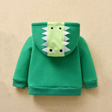 Baby Boys Long Sleeve Zipper Hooded Cartoon Jacket Baby Wholesale Clothes